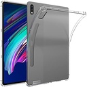 CONAPIKA Husă transparentă pentru Lenovo Tab P12 12.7 inch cu 2 bucăți de folie de protecție, colțuri TPU subțiri, ușoare, moi, protecție împotriva căderii, husă de protecție pentru bara de protecție, antișoc, anti-zgârieturi, husă transparentă pentru tabletă