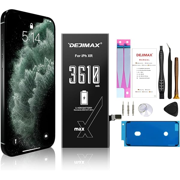 Baterie DEJIMAX pentru iPhone XR, baterie Li-ion cu capacitate mai mare de 3610 mAh pentru iPhone XR, cu instrumente și instrucțiuni profesionale complete de reparații, timp de așteptare mai lung