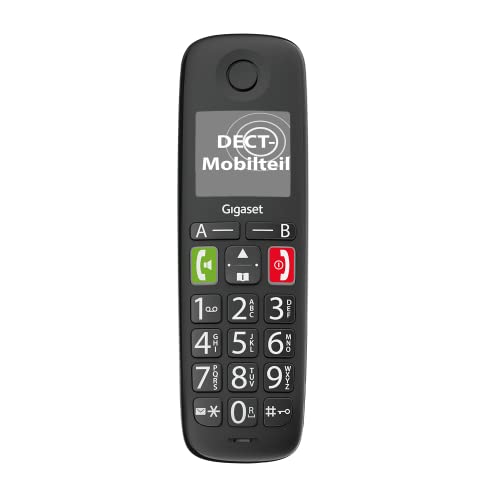 Gigaset E290HX - receptor DECT cu suport de încărcare - compatibil Fritzbox - telefon senior fără fir pentru router și bază DECT - afișaj mare și butoane - funcție de amplificare, negru