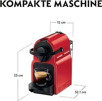 Aparat de capsule Nespresso Inissia XN1005 de la Krups | Gata de utilizare foarte rapid | Oprire automată | Roșu cireș [Clasa energetică A]