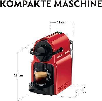 Aparat de capsule Nespresso Inissia XN1005 de la Krups | Gata de utilizare foarte rapid | Oprire automată | Roșu cireș [Clasa energetică A]