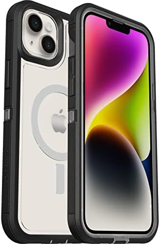 Husa OtterBox Defender XT pentru iPhone 15 Pro cu MagSafe, rezistenta la socuri, husa de protectie ultrarezistenta, 5x testat standard militar, transparenta/negru, fara ambalaj de vanzare cu amanuntul