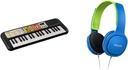 Căști peste ureche pentru copii Philips SHK2000BL/00, lumini cu LED-uri colorate, limitare a volumului 85 dB, izolare zgomotă, cu pernițe moi pentru urechi, bandă ergonomică (albastru)