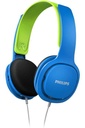 Căști peste ureche pentru copii Philips SHK2000BL/00, lumini cu LED-uri colorate, limitare a volumului 85 dB, izolare zgomotă, cu pernițe moi pentru urechi, bandă ergonomică (albastru)