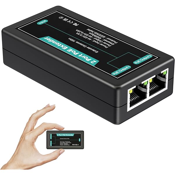 Repetor DIGITUS PoE+ - rază +100 m - kart în cascadă până la 500 m rază totală (4 dispozitive) - PoE af & at