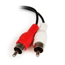 StarTech.com Cablu audio de 15 cm mufă de 3,5 mm la 2x RCA (mufă/priză) - mufă jack/cablu Y RCA cu mufă de 3,5 mm și 2 RCA/RCA