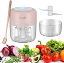 Tăiător de ceapă electric 300 ml, Tocător de ceapă electric de bucătărie, tăietor de usturoi reîncărcabil prin USB Tăiător de legume Tocător de ceapă Tăiător de alimente pentru carne, ceapă, usturoi