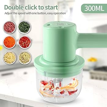 Tăiător de ceapă electric 300 ml, Tocător de ceapă electric de bucătărie, tăietor de usturoi reîncărcabil prin USB Tăiător de legume Tocător de ceapă Tăiător de alimente pentru carne, ceapă, usturoi