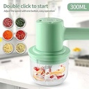 Tăiător de ceapă electric 300 ml, Tocător de ceapă electric de bucătărie, tăietor de usturoi reîncărcabil prin USB Tăiător de legume Tocător de ceapă Tăiător de alimente pentru carne, ceapă, usturoi