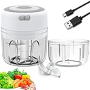 Tăiător de ceapă electric 300 ml, Tocător de ceapă electric de bucătărie, tăietor de usturoi reîncărcabil prin USB Tăiător de legume Tocător de ceapă Tăiător de alimente pentru carne, ceapă, usturoi