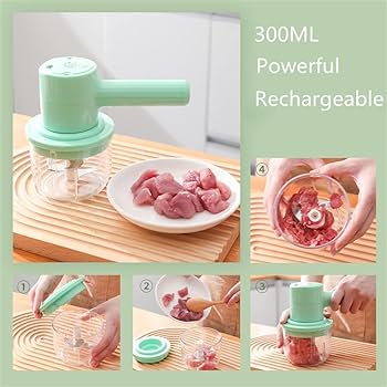 Tăiător de ceapă electric 300 ml, Tocător de ceapă electric de bucătărie, tăietor de usturoi reîncărcabil prin USB Tăiător de legume Tocător de ceapă Tăiător de alimente pentru carne, ceapă, usturoi