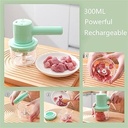 Tăiător de ceapă electric 300 ml, Tocător de ceapă electric de bucătărie, tăietor de usturoi reîncărcabil prin USB Tăiător de legume Tocător de ceapă Tăiător de alimente pentru carne, ceapă, usturoi