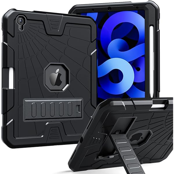 yeliot Husă iPad Air 5 2022 / Husă iPad Air 4 10,9 inchi 2020, husă rezistentă la șocuri cu pentru iPad Air 4th Air 5th Generation 10,9 inch, husă rezistentă cu suport/suport pentru creion