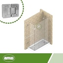 Amig | Balamă plată mobilă din Zamak | 88 x 54mm | Model C | Placat cu crom lucios | Potrivit pentru cabină de duș din sticlă | 8-12 mm grosime | Sarcina maxima per pereche 35 kg