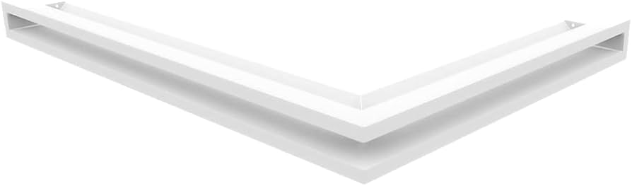 Grilă de ventilație KRATKI, Grilă pentru șemineu colț stânga, 766 x 547 x 60 mm, neagră, Grilă de evacuare a aerului pentru ventilarea șemineului, admisie aer la un unghi de 45 de grade, ideală pentru interioare moderne