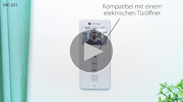 Sistem video interfon Smartwares DIC-22132 pentru 3 unități rezidențiale, monitor LCD de 3,5 inchi (8,9 cm)/cu funcție de deschidere a ușii/tehnologie cu 2 fire, argintiu