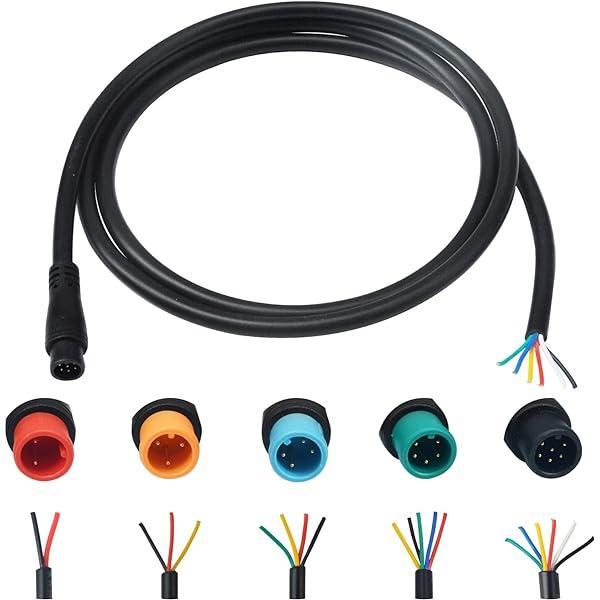 Cablu de prelungire pentru bicicletă electrică Alomejor, frână, 3 pini, conector impermeabil, mamă/mascul/mascul la femelă pentru motor Bafang