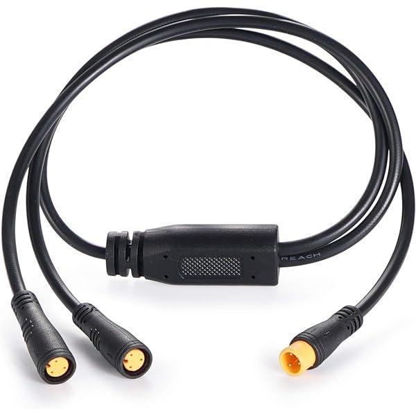 Cablu de prelungire pentru bicicletă electrică Alomejor, frână, 3 pini, conector impermeabil, mamă/mascul/mascul la femelă pentru motor Bafang