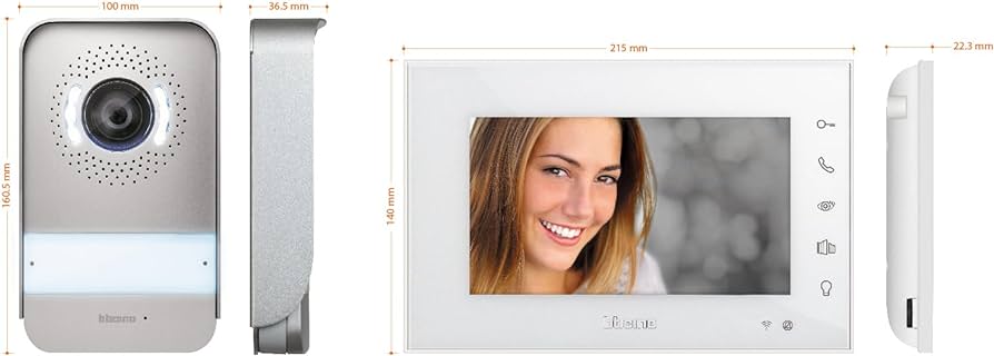 Bticino 332353 Display suplimentar de 7 inchi pentru kit video interfoane 2 fire, oglindă