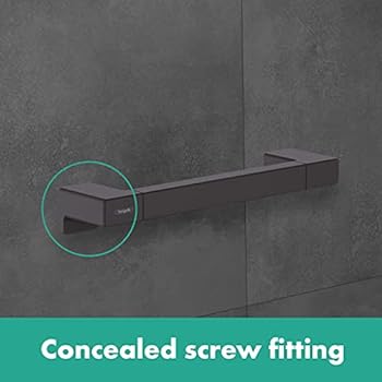 bară de sprijin hansgrohe AddStoris, bară de prindere 34,8 cm, negru mat, 348 mm