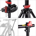 Suport de reparare a bicicletei CXWXC - suport de reparații profesional cu tavă pentru scule și compartiment magnetic, rotativ și pliabil, poate susține până la 30 kg