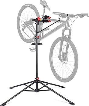 Suport de reparare a bicicletei CXWXC - suport de reparații profesional cu tavă pentru scule și compartiment magnetic, rotativ și pliabil, poate susține până la 30 kg
