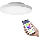 Panou LED EGLO connect.z Smart Home Savatarila-Z, ZigBee, control prin aplicație și voce, Alexa, culoarea luminii reglabilă (alb cald/alb rece), RGB, reglabil, plafoniera metalică, alb [Clasa de energie E]