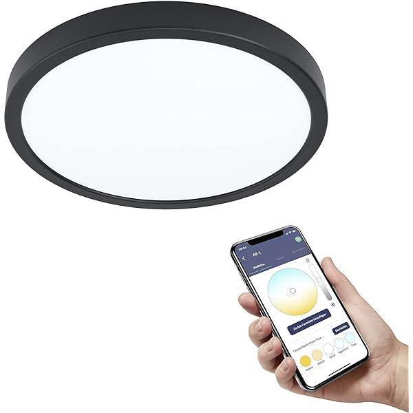 Panou LED EGLO connect.z Smart Home Savatarila-Z, ZigBee, aplicație și control vocal Alexa, culoarea luminii reglabilă (alb cald-alb rece), RGB, reglabil, plafonier metalic alb [Clasa de energie E]