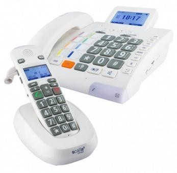 Humantechnik Scalla 3 Combo amplificator cu butoane mari telefon alb, 210 x 227 x 70 mm