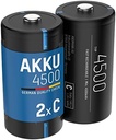 Baterie ANSMANN C 4500mAh NiMH 1.2V - Baterii Baby C reîncărcabile cu autodescărcare scăzută ideale pentru boombox, dispozitive medicale, lanternă, lanternă (2 bucăți)
