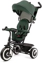 Tricicletă Kinderkraft ASTON de la 9 luni până la 25 kg, tricicletă pentru copii cu bară de împingere, scaun rotativ pentru deplasare înainte și înapoi, copertina pliabilă cu protecție solară, coș pentru suport pentru băuturi într-un set, roz