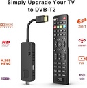 Decodor digital terestru Dcolor DVB-T2 - Stick TV HDMI, Dolby Audio HD 1080P H265 HEVC principal 10 biți, suport USB WiFi / Multimedia / PVR [Include telecomandă universală 2 în 1]