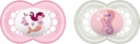 MAM Original Night S177 Manechin din latex care strălucește în întuneric cu tetina din latex pentru 16+ luni, neutru (pachet de 2) cu cutie de sterilizare automată, versiune în spaniolă