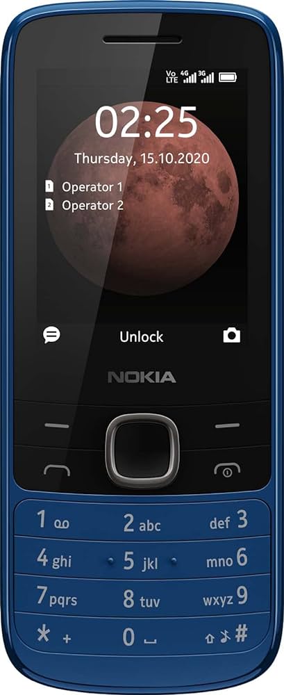 Telefon mobil Nokia 225 (2020) 4G Dual SIM cu design premium (afișaj QVGA de 2,4 inchi, tehnologie 4G, Bluetooth 5.0, player MP3, radio FM, memorie de 128 MB (până la 128 GB prin microSD), cameră VGA) Negru