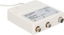 Metronic 432176 - Amplificator de interior cu reglare amplificare FM-UHF, amplificare reglabila pana la 30 dB, protectie 4G, prize TV, diametru 9,52 mm, culoare: alb