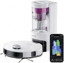 Robot de aspirare și ștergere EUREKA E10s DE + stație de aspirare multiciclon fără sac (4000Pa, detectare automată a covoarelor și ridicare automată a mopului, navigare LiDAR, ideal împotriva părului de animale, aplicație și control vocal) alb