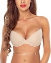 VIVISENCE Sutien transparent Push-Up, transparent, fără spate, cu bretele cu sârmă, căptușit, invizibil, neted, fără model 1035
