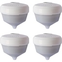 Siroflex Set de 4 cartușe de schimb UNI 3-A Purificator de apă de la robinet Purificator de apă Baterie universală pentru finisarea apei de bucătărie pentru îndepărtarea clorului cu filtru de cărbune activ