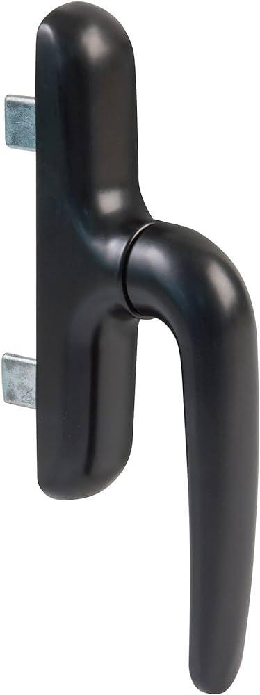 Amig - maner pentru geamuri rotite sau basculante, cu baza din aluminiu si capac PVC negru, cu prindere cu surub ascuns | 17,10 x 7,60 cm x înălțime 2,40 mm - Fără știft pătrat