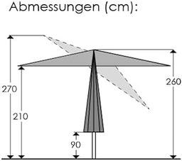 Husa de protectie Schneider pentru umbrele de soare pana la 400 cm Ø, 833-00, gri argintiu, 250 x 27/44 cm, 0,3 kg