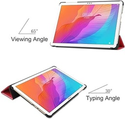 Husă Kepuch Custer pentru Huawei MatePad SE AGS3K-W20, T10S 10.1" AGS3-L09 AGS3-W09, T10 9.7" AGR-L09 AGR-W09, Honor Pad X8 Lite AGM3-W09HN, husă inteligentă din piele PU Husă de protecție - roșu
