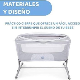 Paravan Chicco Next2Me pentru paturi pentru copii, compatibil cu paturile pentru copii Chicco Next2Me, ingust, usor de instalat, fermoar central practic, ventilatie completa, 0-6 luni/9 kg, alb