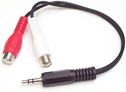 StarTech.com Cablu audio de 15 cm mufă de 3,5 mm la 2x RCA (mufă/priză) - mufă jack/cablu Y RCA cu mufă de 3,5 mm și 2 RCA/RCA