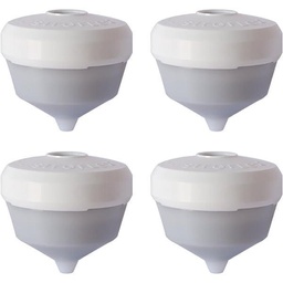 Siroflex Set de 4 cartușe de schimb UNI 3-A Purificator de apă de la robinet Purificator de apă Baterie universală pentru finisarea apei de bucătărie pentru îndepărtarea clorului cu filtru de cărbune activ